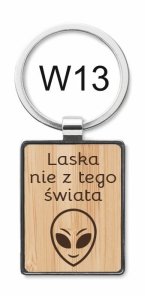 W13 - Bambusowy prostokątny brelok