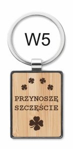 W5 - Bambusowy prostokątny brelok