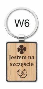 W6 - Bambusowy prostokątny brelok