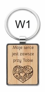 W1 - Bambusowy prostokątny brelok